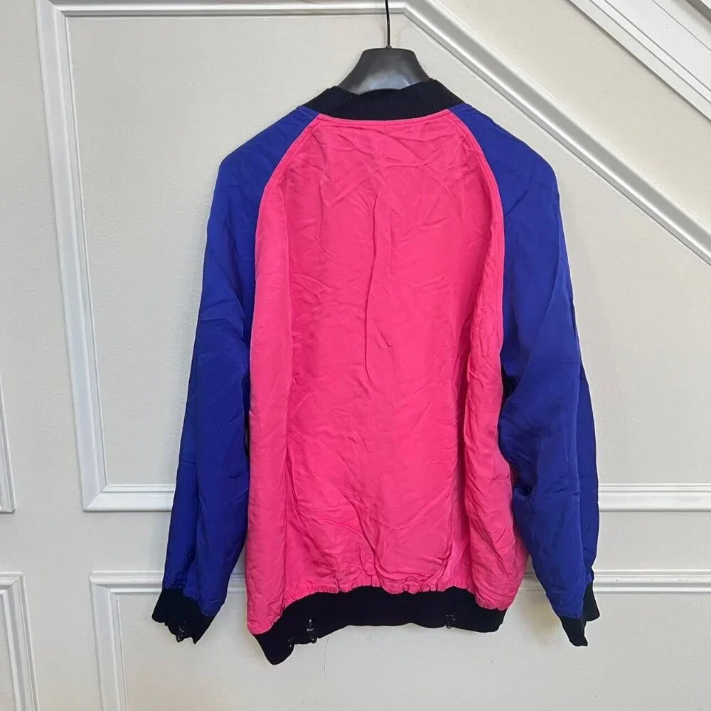 NWT Diesel Embroidery Reversible Bomber Jacket Reversible Zip Up Women's Size L - Picture 13 of 14